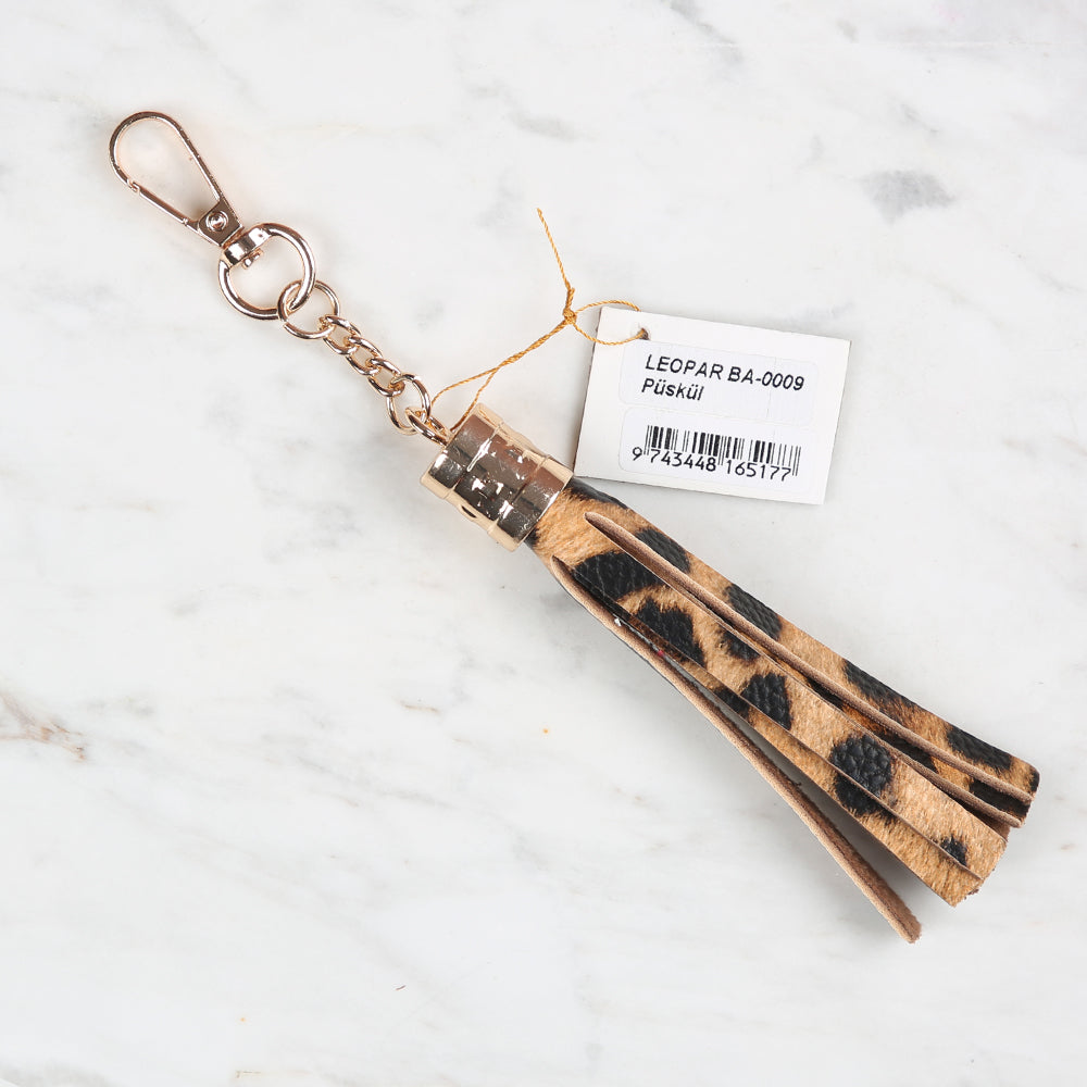 Knitme Çanta Püskülü Leopar BA-0009
